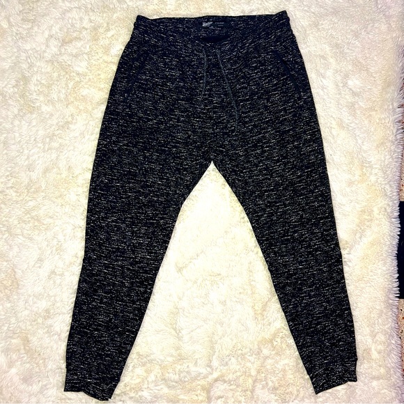 Brooklyn cloth - casual lounging joggers - XL - black with white specs heavy - Picture 1 of 5